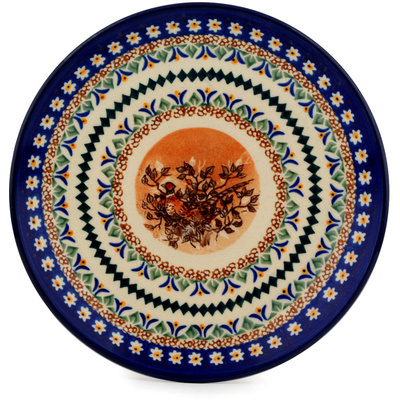 Polish Pottery Plate 7&quot; Golden Pheasant UNIKAT