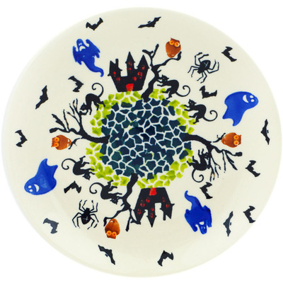 Polish Pottery Plate 7&quot; Halloween Day
