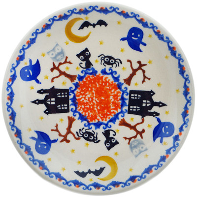 Polish Pottery Plate 7&quot; Halloween Spooky Vibe