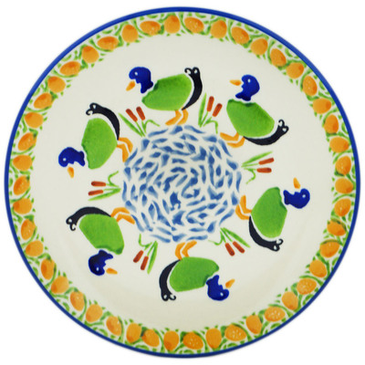 Polish Pottery Plate 7&quot; Happy Ducklings UNIKAT