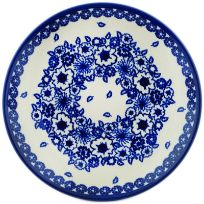 Polish Pottery Plate 7&quot; Heavenly Azure Wreath