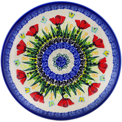 Polish Pottery Plate 7&quot; Joyful Butterflies UNIKAT