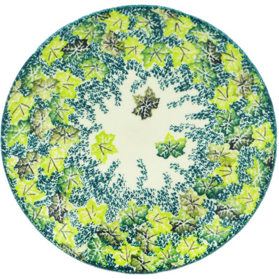 Polish Pottery Plate 7&quot; Leaves In Moss UNIKAT