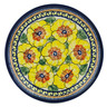Polish Pottery Plate 7&quot; Lemon Poppies UNIKAT