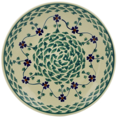 Polish Pottery Plate 7&quot; Lucky Blue Clover