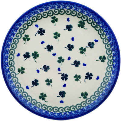 Polish Pottery Plate 7&quot; Lucky Clovers