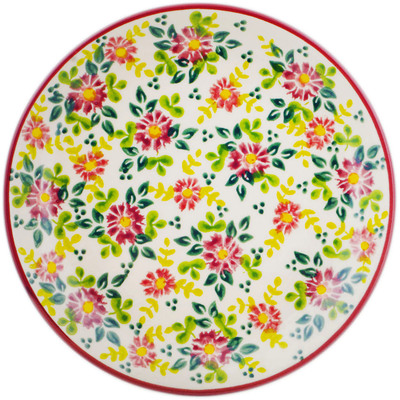 Polish Pottery Plate 7&quot; Marry Me Maroon