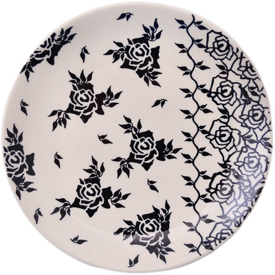 Polish Pottery Plate 7&quot; Midnight Rose