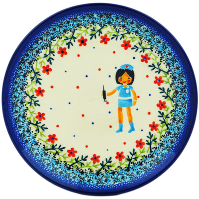 Polish Pottery Plate 7&quot; Nurse UNIKAT