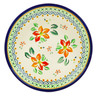 Polish Pottery Plate 7&quot; Orange Clematis