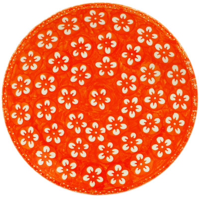 Polish Pottery Plate 7&quot; Orange Sherbert UNIKAT