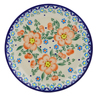 Polish Pottery Plate 7&quot; Peach Tudor Rose