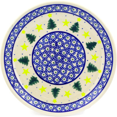 Polish Pottery Plate 7" Peacock Evergreen