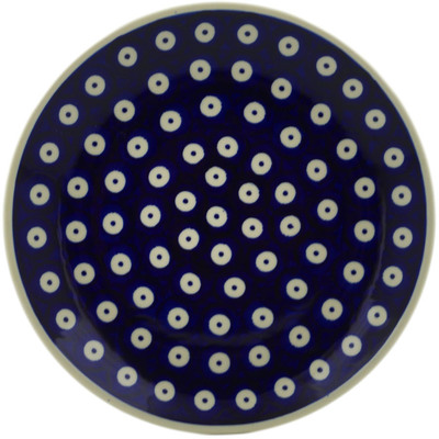 Polish Pottery Plate 7&quot; Peacock Eyes