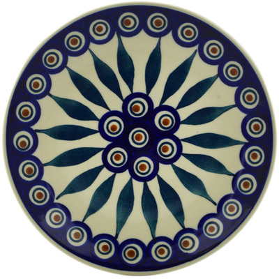 Polish Pottery Plate 7&quot; Peacock
