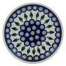 Polish Pottery Plate 7&quot; Peacock Leaves