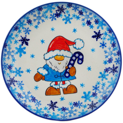 Polish Pottery Plate 7&quot; Peacock Winter Snack