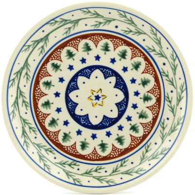 Polish Pottery Plate 7&quot; Pine Boughs