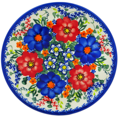 Polish Pottery Plate 7&quot; Polish Garden UNIKAT
