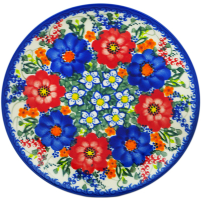 Polish Pottery Plate 7&quot; Polish Garden UNIKAT