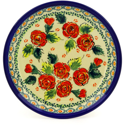 Polish Pottery Plate 7&quot; Polish Roses UNIKAT