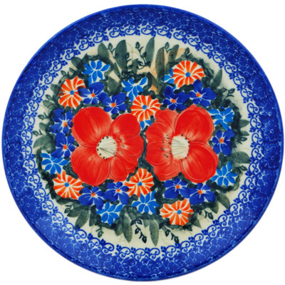 Polish Pottery Plate 7&quot; Pond Flowers UNIKAT