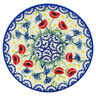 Polish Pottery Plate 7&quot; Poppies And Cornflowers UNIKAT
