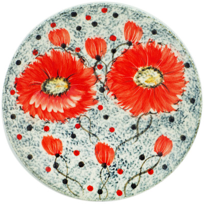Polish Pottery Plate 7&quot; Poppies Garden UNIKAT