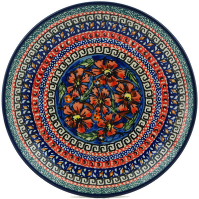 Polish Pottery Plate 7&quot; Poppies UNIKAT