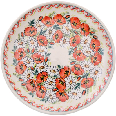 Polish Pottery Plate 7&quot; Poppy-go-round UNIKAT