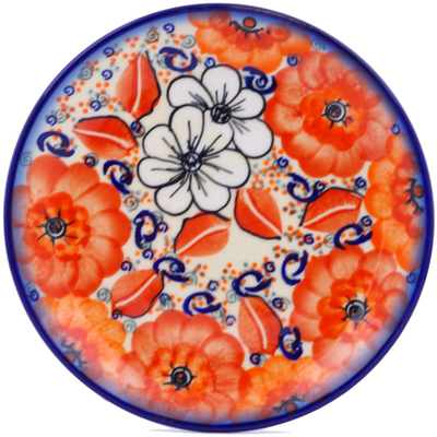 Polish Pottery Plate 7&quot; Poppy Passion UNIKAT
