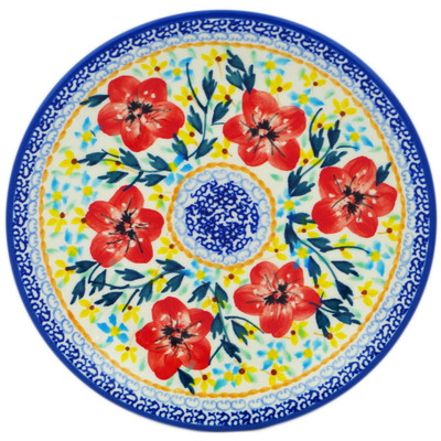 Polish Pottery Plate 7&quot; Rainbow Field UNIKAT