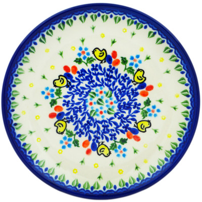 Polish Pottery Plate 7&quot; Red