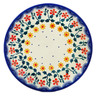Polish Pottery Plate 7&quot; Red Sunflower