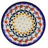 Polish Pottery Plate 7&quot; Red Sunflower