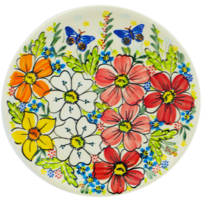 Polish Pottery Plate 7&quot; Retro Garden UNIKAT