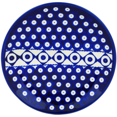 Polish Pottery Plate 7&quot; Retro Peacock