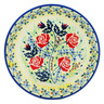 Polish Pottery Plate 7&quot; Rising Roses Yellow Morning UNIKAT