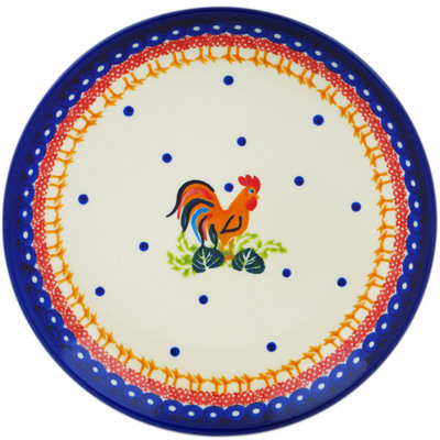 Polish Pottery Plate 7&quot; Rooster Doodle-do UNIKAT