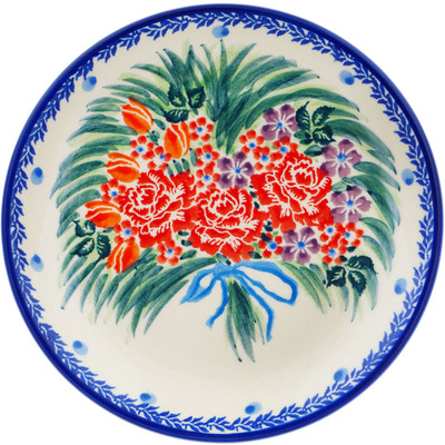 Polish Pottery Plate 7&quot; Serenity Bouquet UNIKAT
