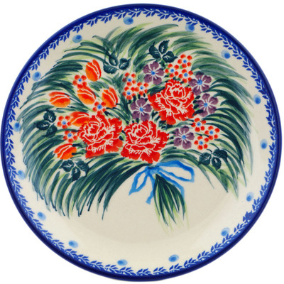 Polish Pottery Plate 7&quot; Serenity Bouquet UNIKAT