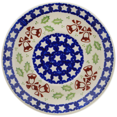 Polish Pottery Plate 7&quot; Sleigh Bells