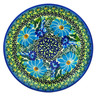 Polish Pottery Plate 7&quot; Soft Blue Petals UNIKAT