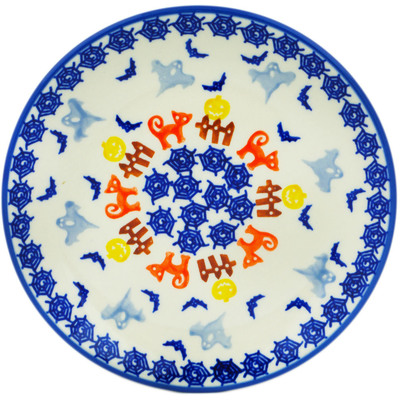 Polish Pottery Plate 7&quot; Spooky Halloween