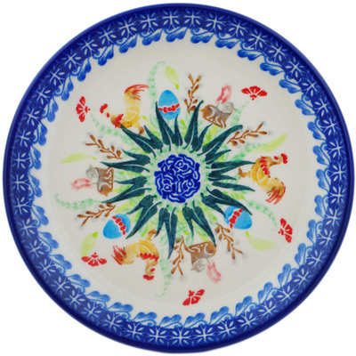 Polish Pottery Plate 7&quot; Spring Fun UNIKAT