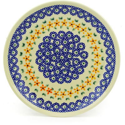 Polish Pottery Plate 7" Starflower Peacock