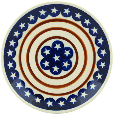 Polish Pottery Plate 7&quot; Stars And Stripes