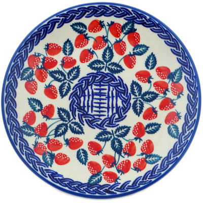 Polish Pottery Plate 7&quot; Strawberry Ivy UNIKAT