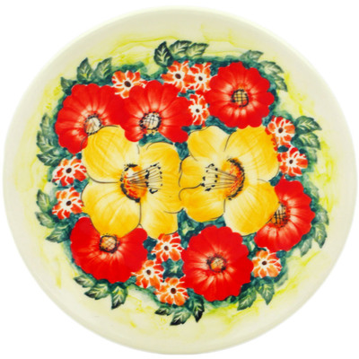 Polish Pottery Plate 7&quot; Summer Arrangement UNIKAT
