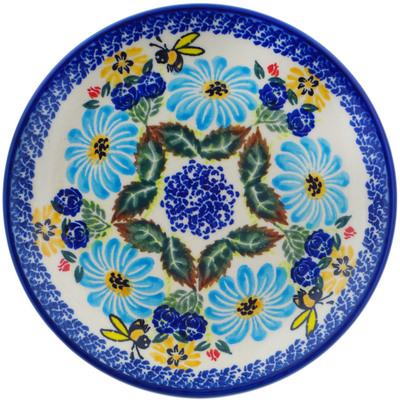 Polish Pottery Plate 7&quot; Summer Bees UNIKAT